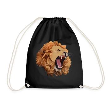 lion polygone - Sac de sport léger - noir - Devant
