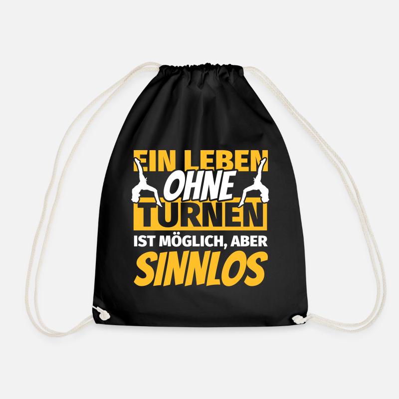 Turnen Geschenke lustiger Spruch Kunstturnen - Turnbeutel - Schwarz