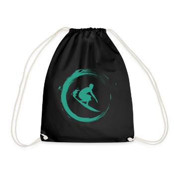 surfer - Drawstring Bag - black - Front