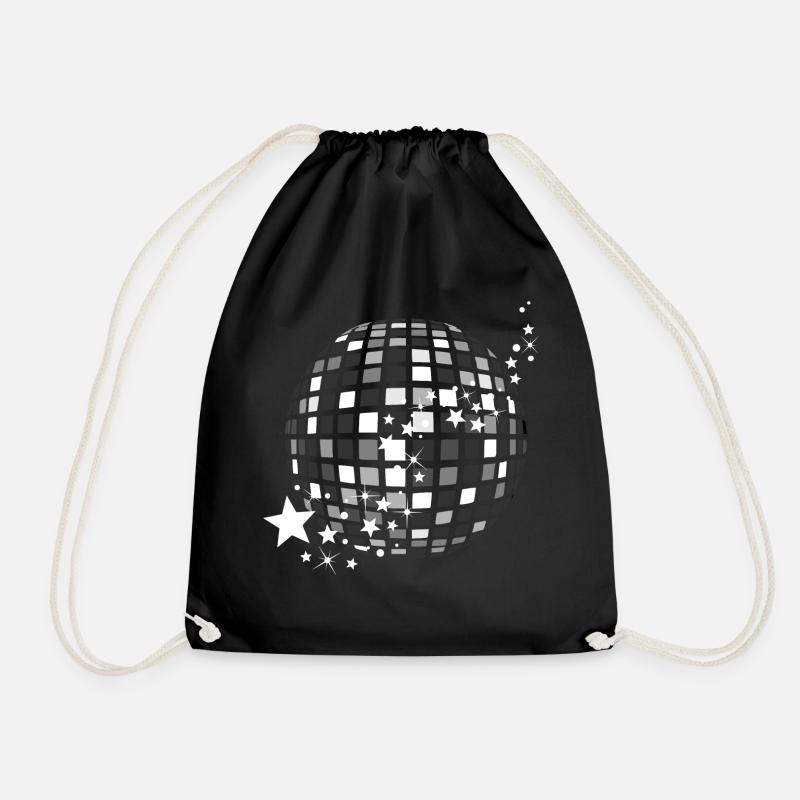 Disco Ball Glittering Disco Ball Schlager Party - Drawstring Bag - black