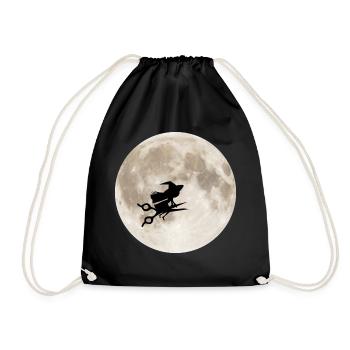 Halloween hairdresser witch moon Walpurgis night - Drawstring Bag - black - Front