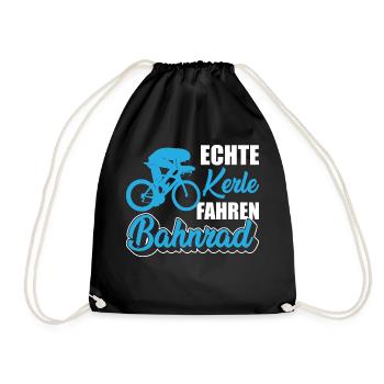 Echte Kerle Fahren Bahnrad - Turnbeutel - Schwarz - Vorne