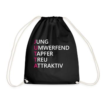 Jutta Name Geschenk - Turnbeutel - Schwarz - Vorne
