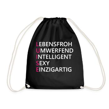 Luise Name Geschenk - Turnbeutel - Schwarz - Vorne