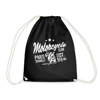 Motorcycle club Paris Trouville - Drawstring Bag - black - Front