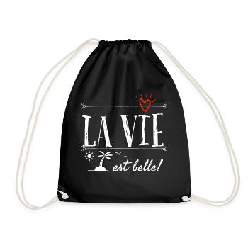 La vie est belle. - Sac de sport léger - noir - Devant