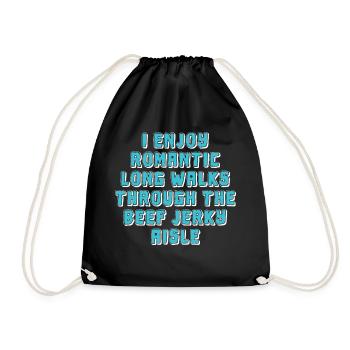 I enjoy romantic walks through the - Drawstring Bag - black - Front