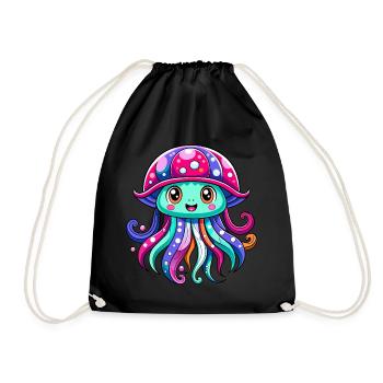 Méduse mignonne - Sac de sport léger - noir - Devant