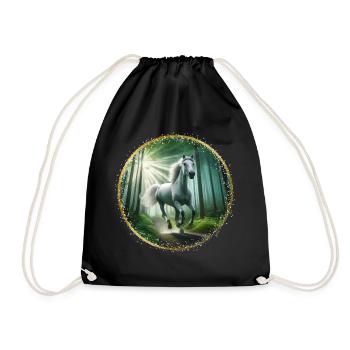 Horses Riding in the Forest Horse Love Horse Girl - Drawstring Bag - black - Front