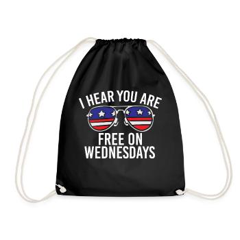 US Flag Vintage Biden Free on Wednesdays - Turnbeutel - Schwarz - Vorne