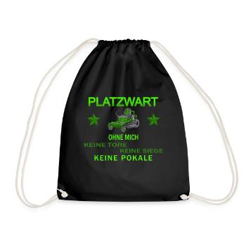 Platzwart Fussballplatz Tennisplatz - Turnbeutel - Schwarz - Vorne