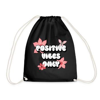 Ondes positives Uniquement des affirmations positives Rose - Sac de sport léger - noir - Devant