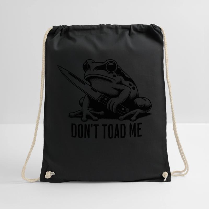Vintage Frog Toad Meme Grumpy Frog Don't Toad Me Drawstring Bag