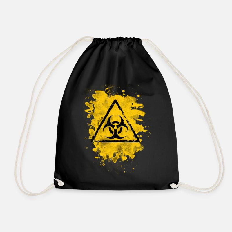 Biohazard – bleached grungy look - Turnbeutel - Schwarz