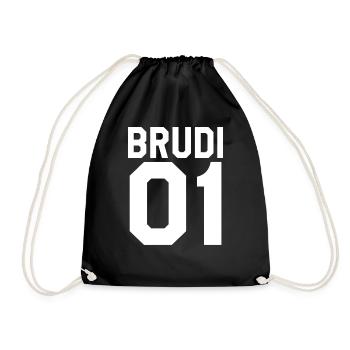 Brudi 01 Geschwister Beste Freunde Partnerlook - Turnbeutel - Schwarz - Vorne