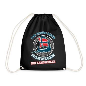 Design Langweiler Norwegen Schiff - Turnbeutel - Schwarz - Vorne