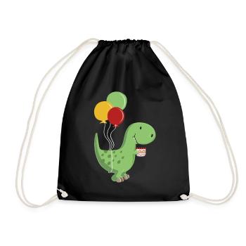 Happy Birthday -Geburtstag Junge T Rex Dinosaurier - Turnbeutel - Schwarz - Vorne