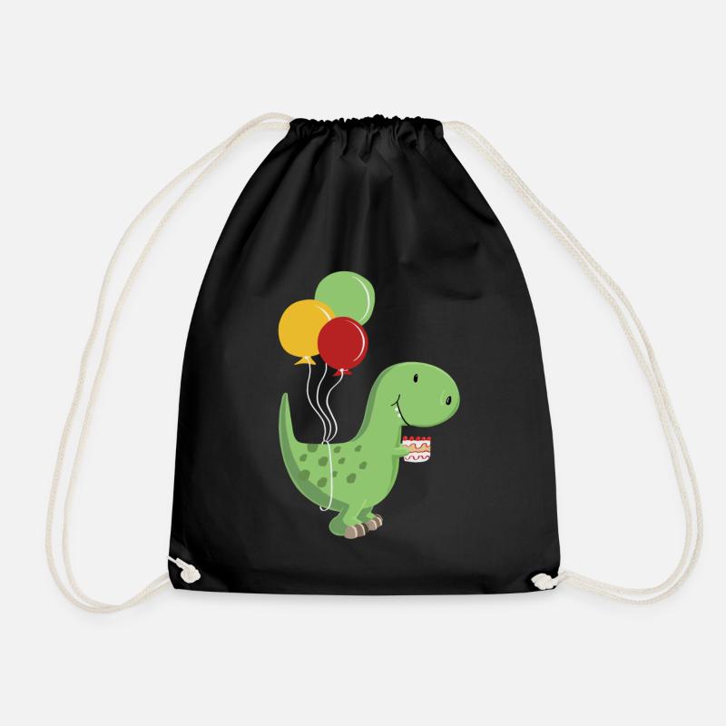 Happy Birthday -Geburtstag Junge T Rex Dinosaurier - Turnbeutel - Schwarz