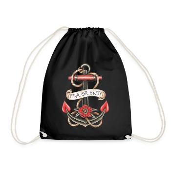TATOUAGE D'ANCRE - Sac de sport léger - noir - Devant