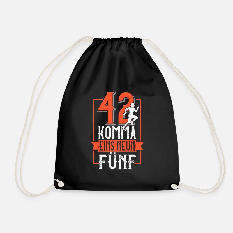 42 point one nine five - marathon running distance - Drawstring Bag - black