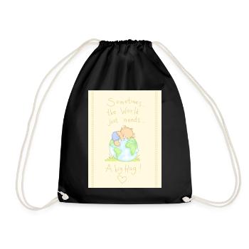 The world needs a big Hug - Drawstring Bag - black - Front