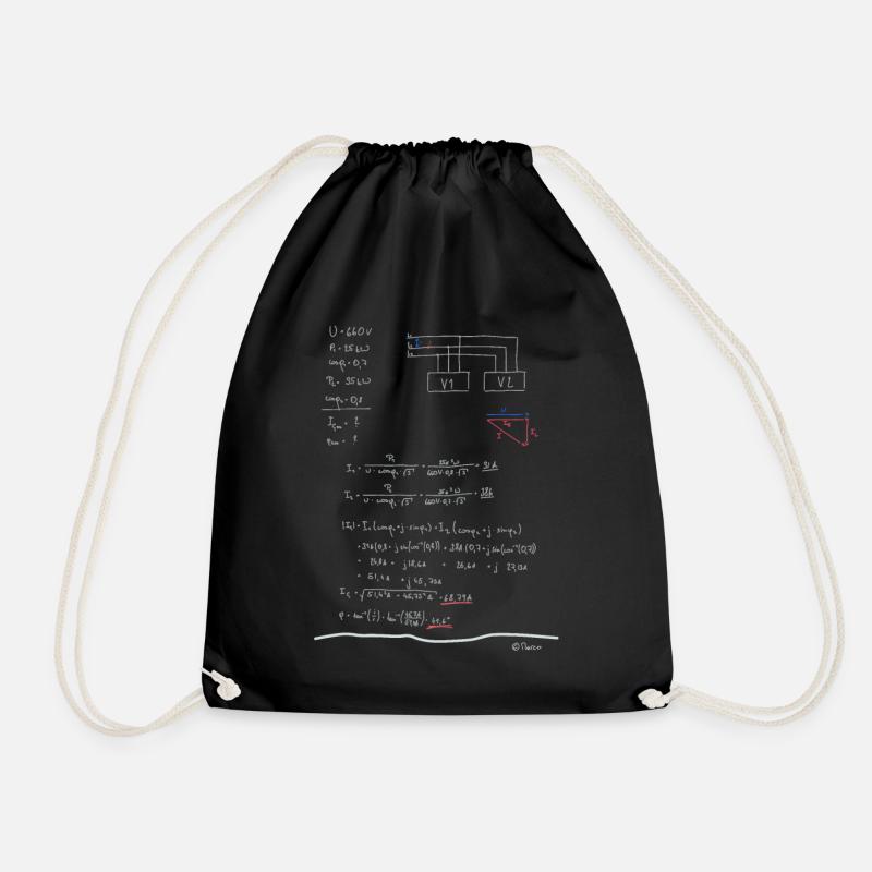 Mathematics Electrical Engineering, School, Studies, Electricity - Drawstring Bag - black