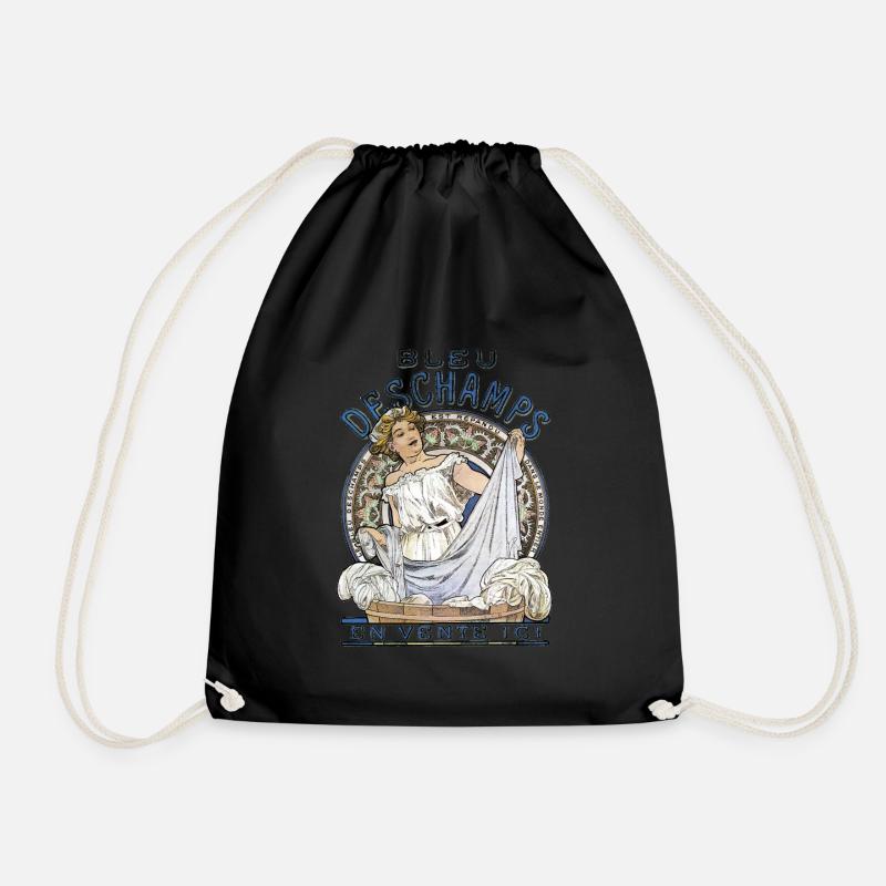 Alfons Mucha - bleu Deschamps en vente ici - Drawstring Bag - black
