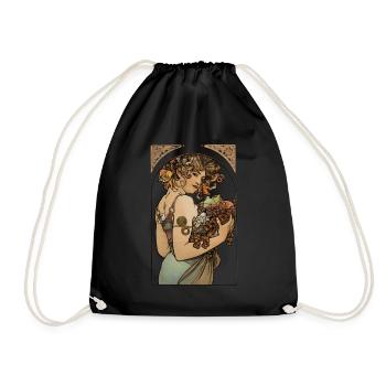 Alfons Mucha - Le Fruit - Turnbeutel - Schwarz - Vorne