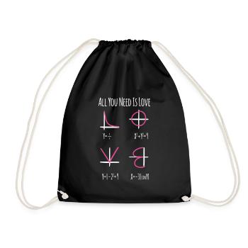 All You Need Is Love Mathe Nerd Lehrer Geschenk - Turnbeutel - Schwarz - Vorne
