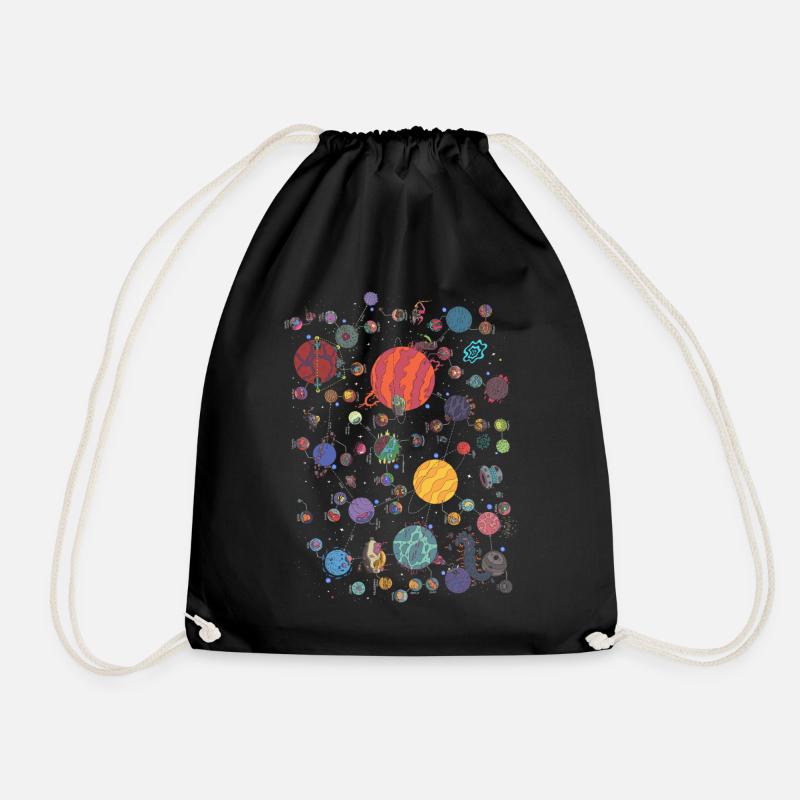 Space Planet Galaxie Grafik - Turnbeutel - Schwarz