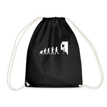 Climbing wall climbing climber funny - Drawstring Bag - black - Front