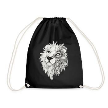 Lion dreaming - Drawstring Bag - black - Front
