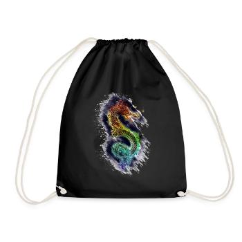 Drache Dragon - Turnbeutel - Schwarz - Vorne