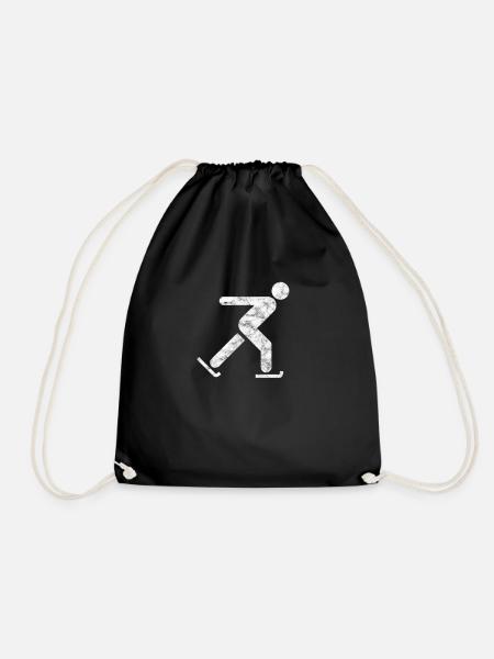 Ice skating ice skating - Drawstring Bag - black