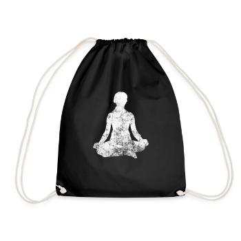 meditation - Drawstring Bag - black - Front