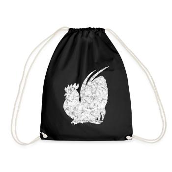 Rooster - Drawstring Bag - black - Front