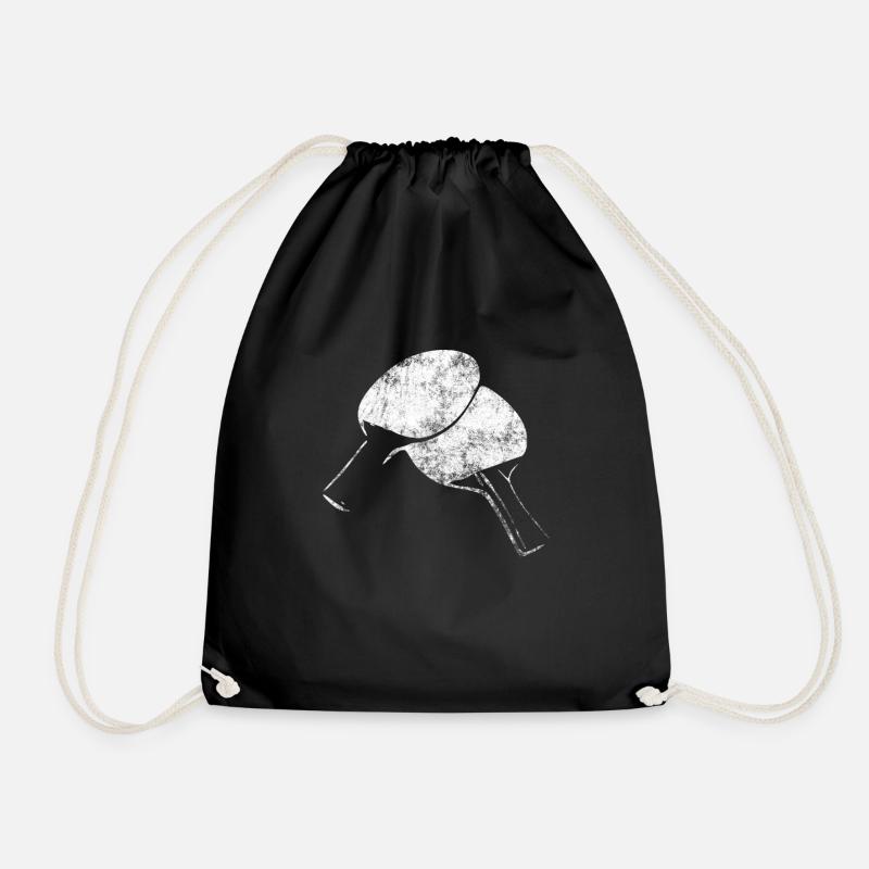 table tennis - Drawstring Bag - black