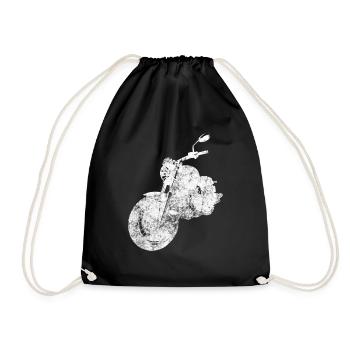 Bike Biker Motorcycle Motorcyclist - Drawstring Bag - black - Front