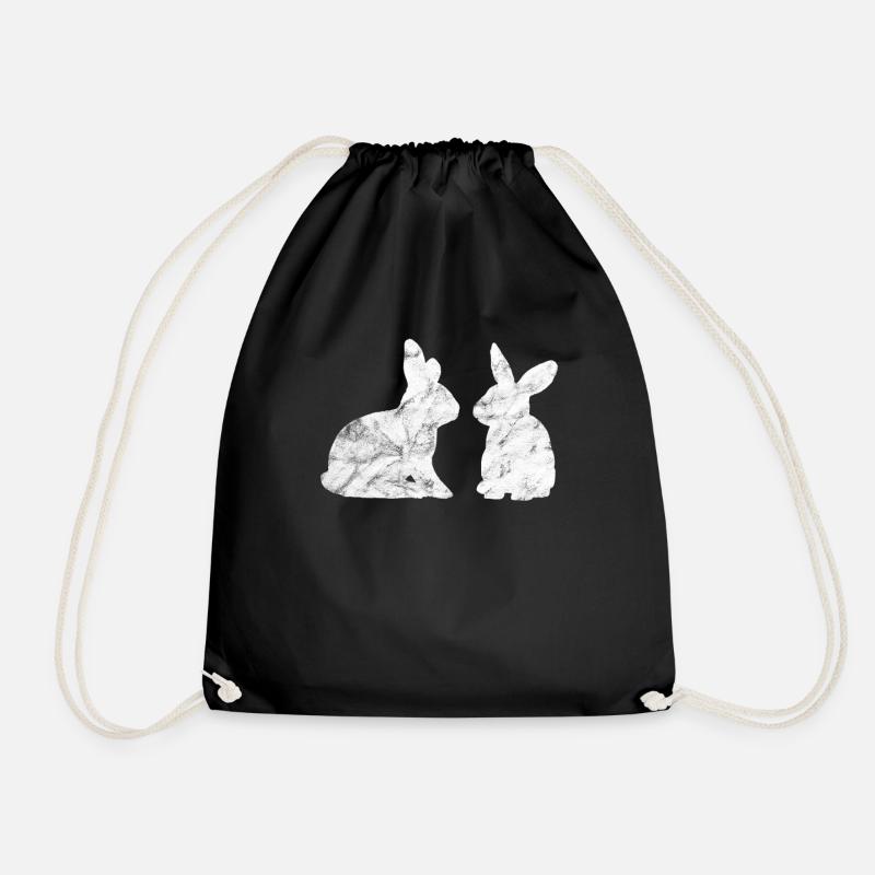 Rabbit hare rabbit - Drawstring Bag - black