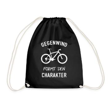 Mountain bike funny saying Bicycle riding bicycle - Drawstring Bag - black - Front