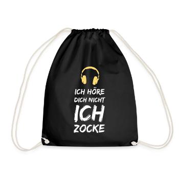 Zocken - Turnbeutel - Schwarz - Vorne