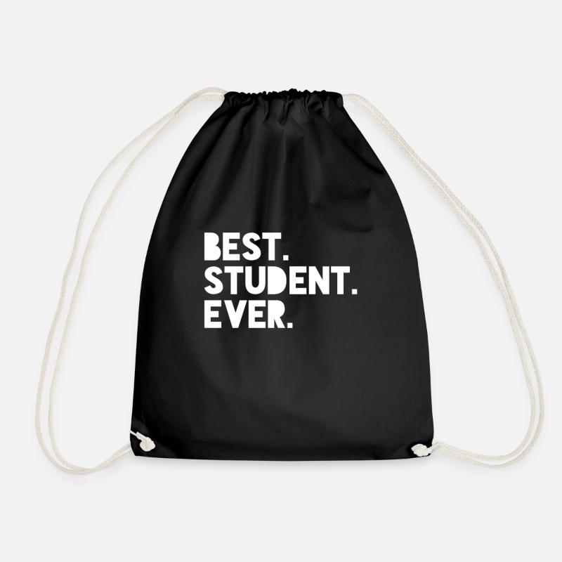 college student - Drawstring Bag - black