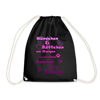 Le café de chien faire fuir les soucis - Sac de sport léger - noir - Devant