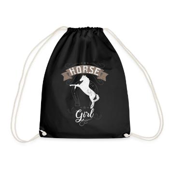 Cheval-fille cheval - Sac de sport léger - noir - Devant