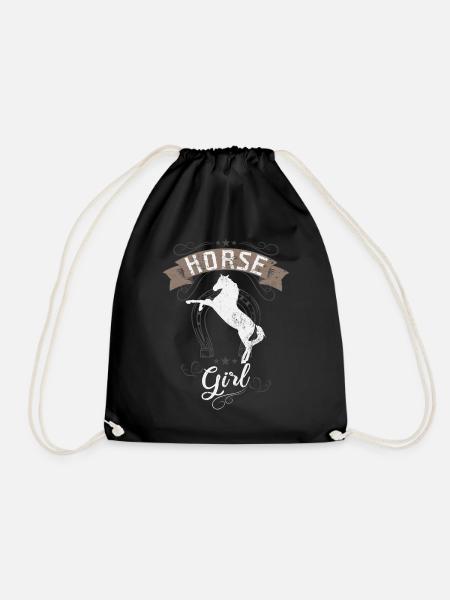 Cheval-fille cheval - Sac de sport léger - noir