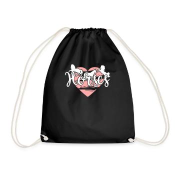 chevaux - Sac de sport léger - noir - Devant