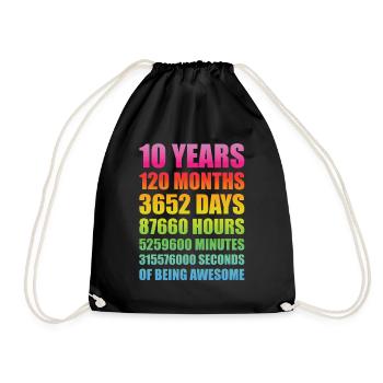 10 ans d’anniversaire Cadeau Drôle - Sac de sport léger - noir - Devant
