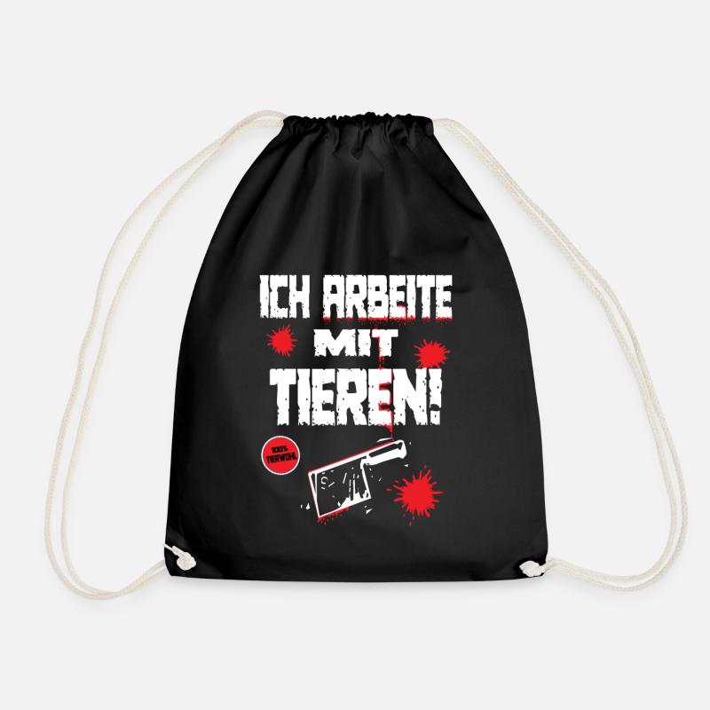 Lustiger Spruch für Metzger oder Fleischer - Turnbeutel - Schwarz