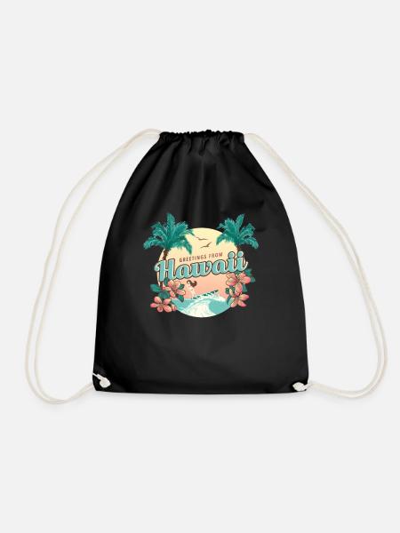 HAWAII-STRAND AUF FERIENGESTALTUNG FÜR GESCHENK - Turnbeutel - Schwarz