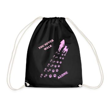 You never go alone - Drawstring Bag - black - Front